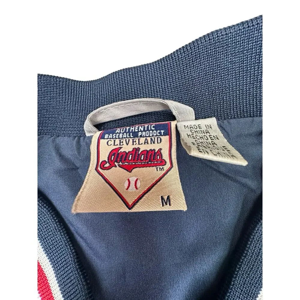 VTG Y2K Cleveland Indians Guardians Wahoo MLB Windbreaker Pullover SZ M Gray - Picture 7 of 12